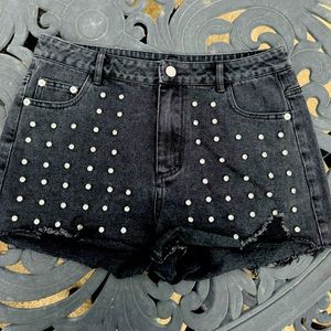 Rhinestone Jean Shorts